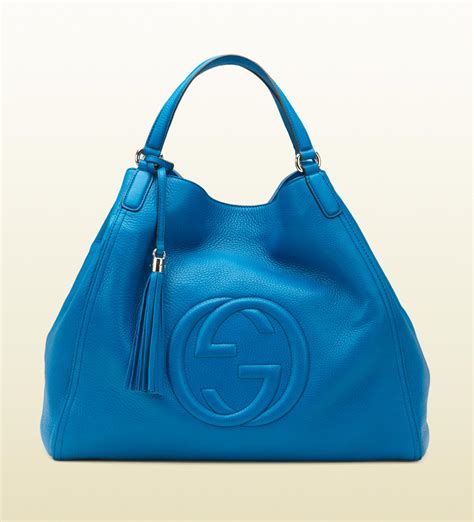 gucci nero e blu|gucci leather shoulder bag.